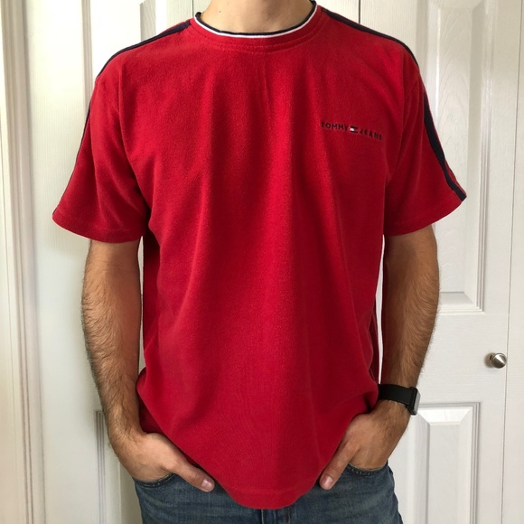 Tommy Hilfiger Other - VTG Tommy Hilfiger Jeans Red Short Sleeve Shirt M